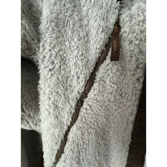 Kuhl Jacket Women Small Flight Sherpa Fleece Beige Fleece Hooded Full Zip - Picture 7 of 12